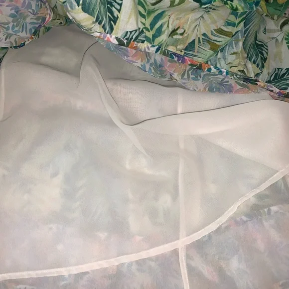 All Things Mochi Liona Mini Dress Tropical Floral Fit Flare Green Sz S NWT! - Picture 5 of 7